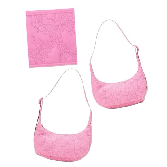 Embroidery Heart Mini Hobo Crossbody Handbag - Picture 2 of 12